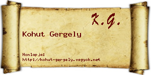 Kohut Gergely névjegykártya